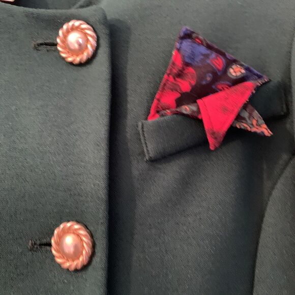 VTG Worthington Blazer Women’s 6 small Teal Green Double Breast Pocket Wicked - Picture 7 of 13